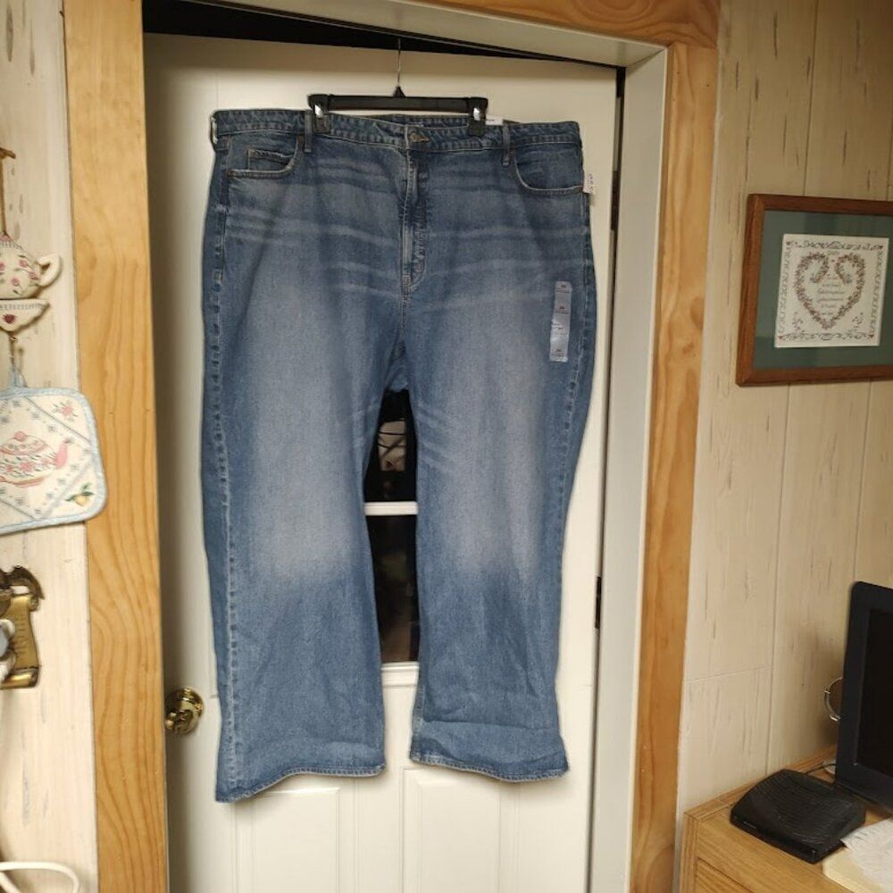 New Old Navy Extra High Rise Sky-Hi Wide Leg Jeans Size Women's 26 Plus
